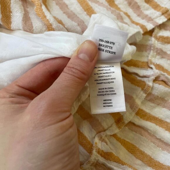 Rails Brigitte Amber Stripe Linen Wrap Dress - Size XS - Picture 7 of 7